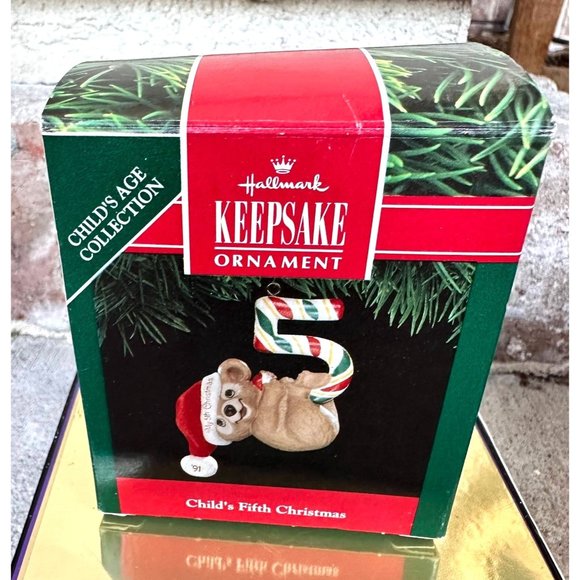 VTG Hallmark Child's Fifth Christmas Ornament 1991 Teddy Bear Years Koal… - Picture 2 of 12